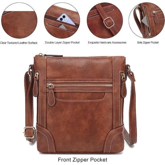 Women Crossbody Bag Leather Small Cross Body Purses Designer Handbags - Picture 5 of 7